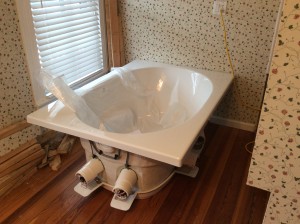 New Tub Arrives in Alleghany Room Bath