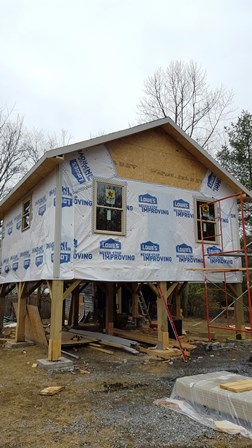 Windows in, prepping for siding